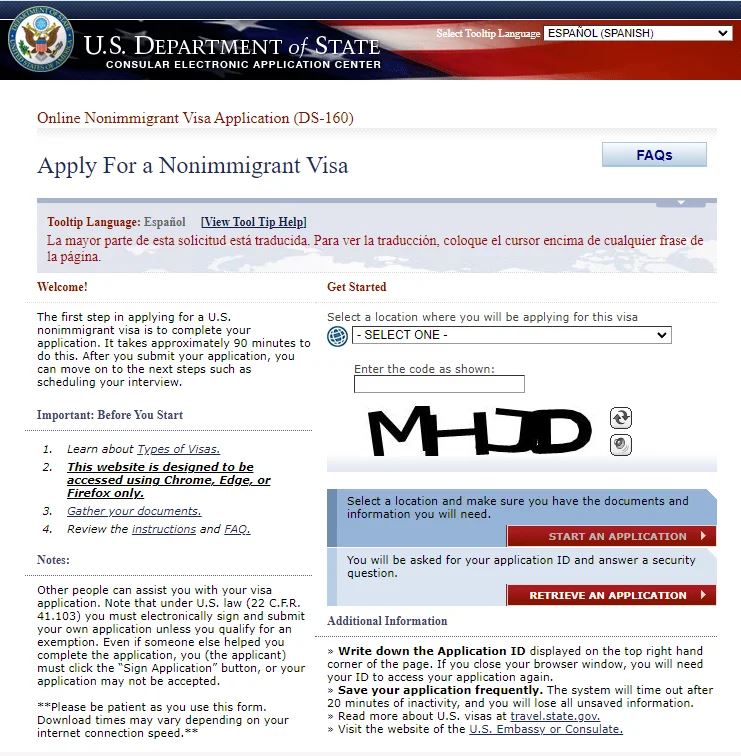 ds 160 visa