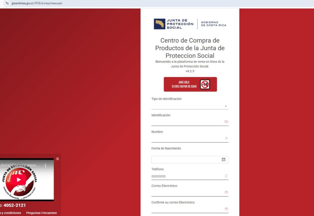 llenar datos junta de proteccion social