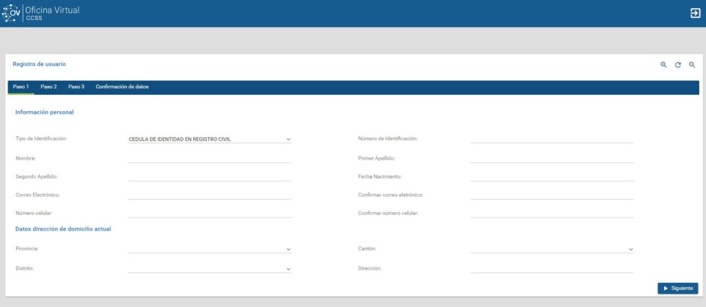 registro oficina virtual ccss